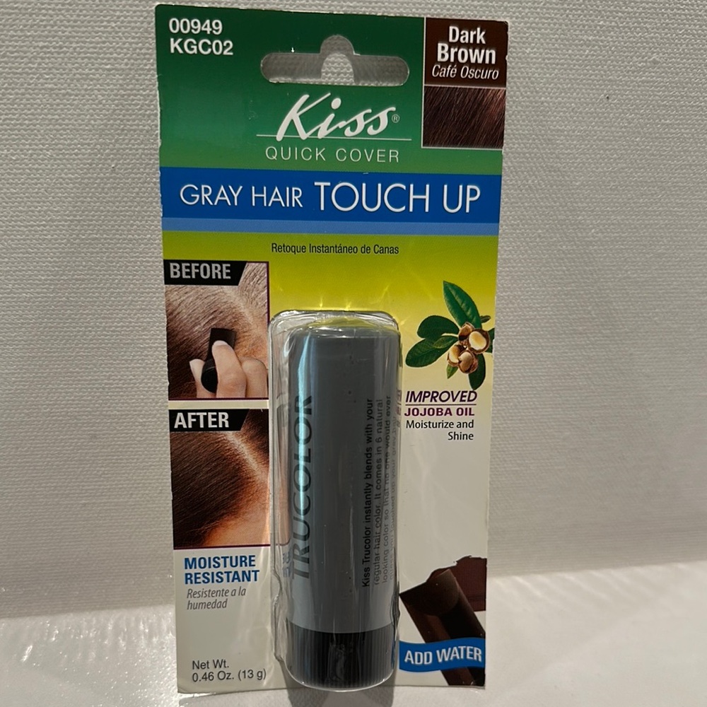 KISS QUICK COVER Gray Hair Touch Up in Dark Brown color w/jojoba oil.